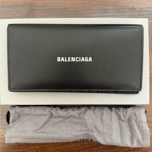 Balenciaga Black Leather Card Holder
